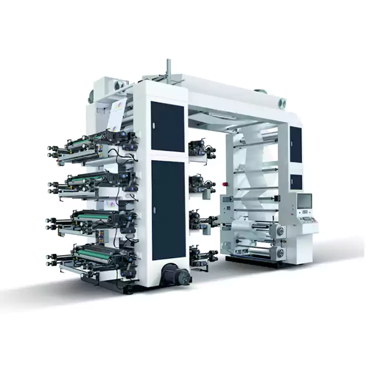 8 ສີ ຖົງເຈ້ຍ Flexographic ເຄື່ອງພິມ Flexo